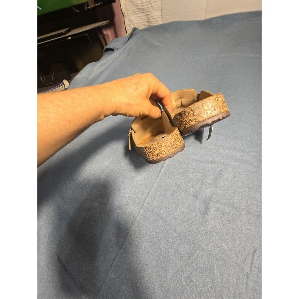 Forever Link Closed-Toe Faux Suede Buckle Mule Sz 13